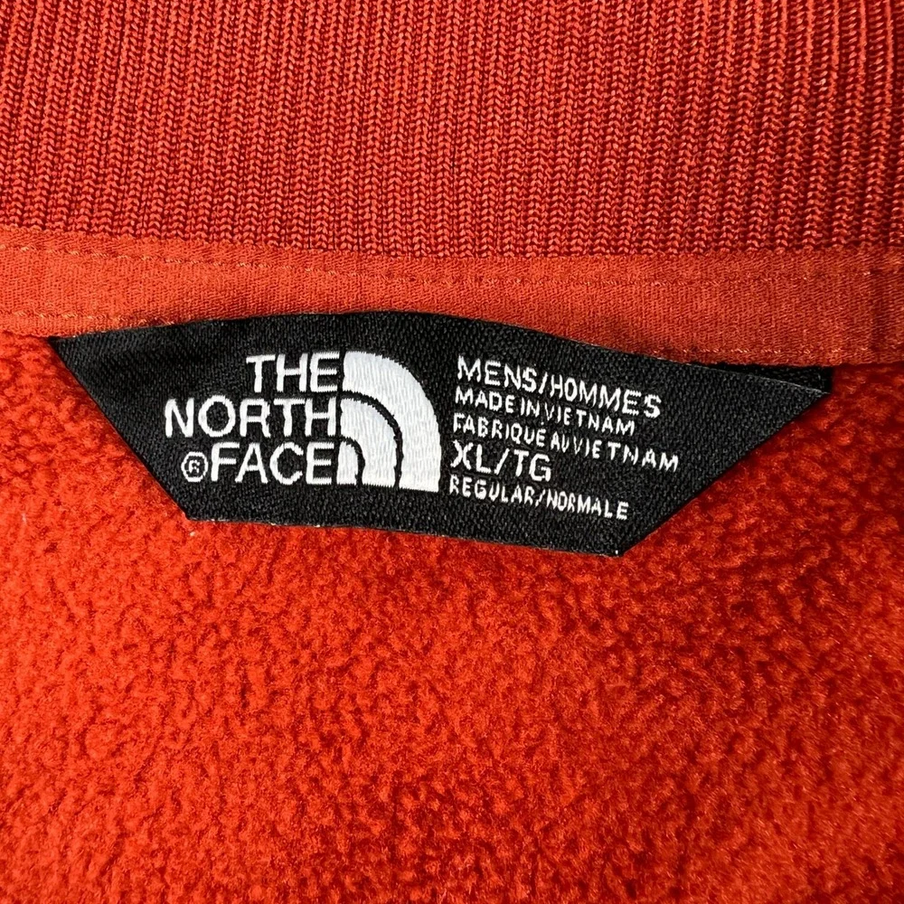 The North Face Track Jacket Mens XL Orange Full Zip Fleece Lined Outdoor Sweater